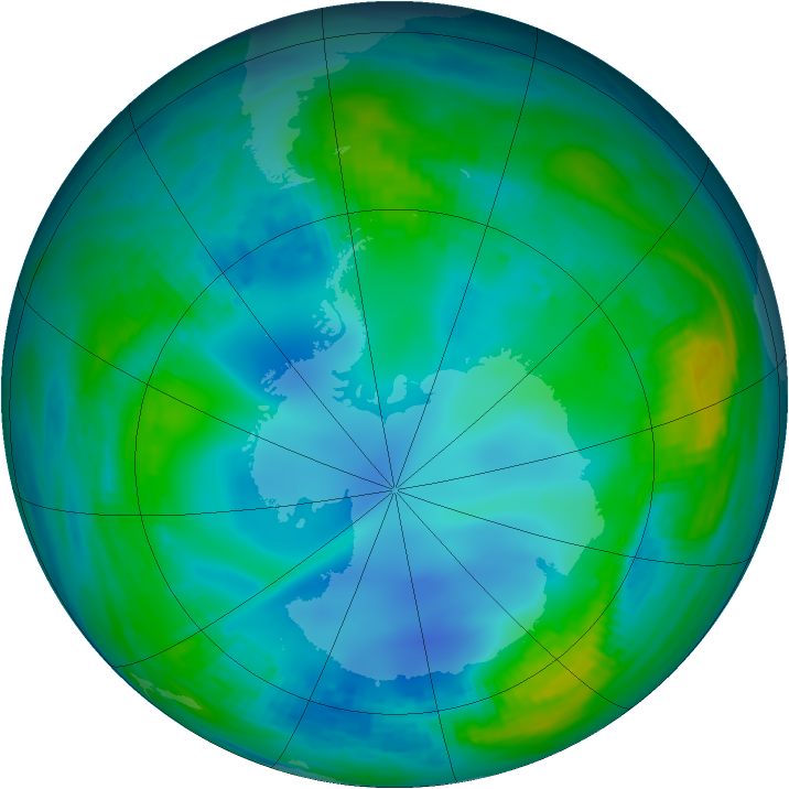Antarctic ozone map for 23 May 1988